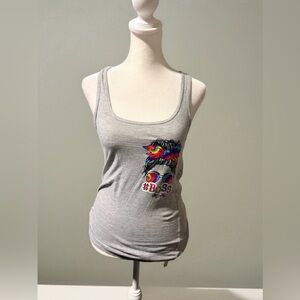 Handmade Sofra Gray #Boss Mom‎ Graphic Tank Top